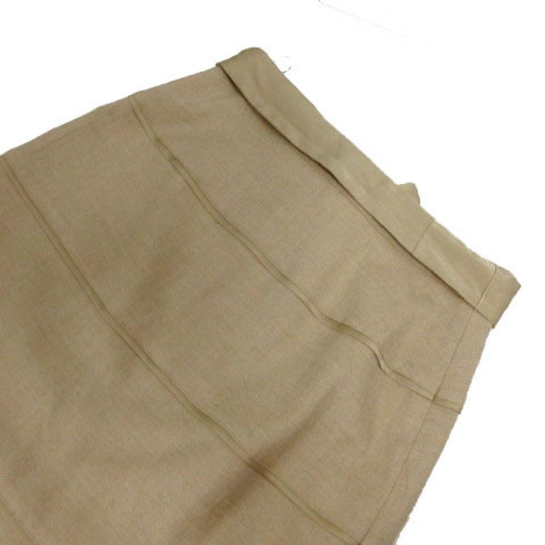 NATURAL BEAUTY(ナチュラルビューティー)のナチュラルビューティー スカート 台形 ミディ丈 リボンベルト ベージュ系 36 レディースのスカート(ひざ丈スカート)の商品写真