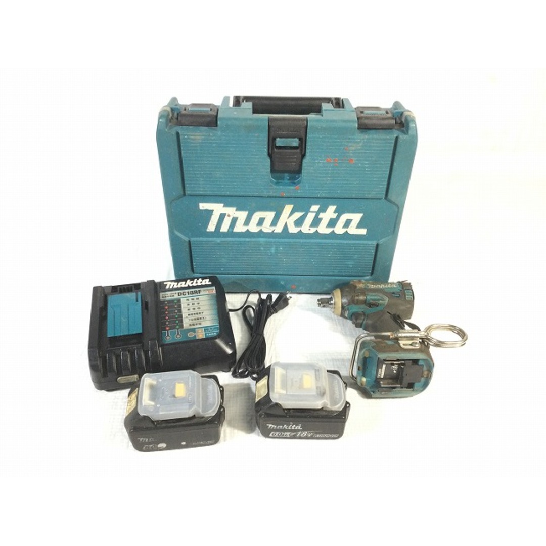 Makita(マキタ)の☆中古品☆ makita マキタ 18V 充電式インパクトレンチ TW300DRGX 青/ブルー バッテリー2個(18V 6.0Ah) 充電器＋ケース付き 87389 自動車/バイクのバイク(工具)の商品写真