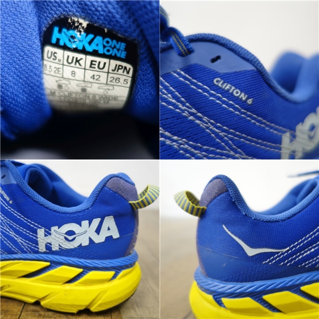 ホカ オネオネ HOKA ONE ONE CLIFTON 6 WIDE クリフトン6 ワイド 26.5cm ランニング シューズ スニーカー 靴 アウトドア メンズの靴/シューズ(スニーカー)の商品写真