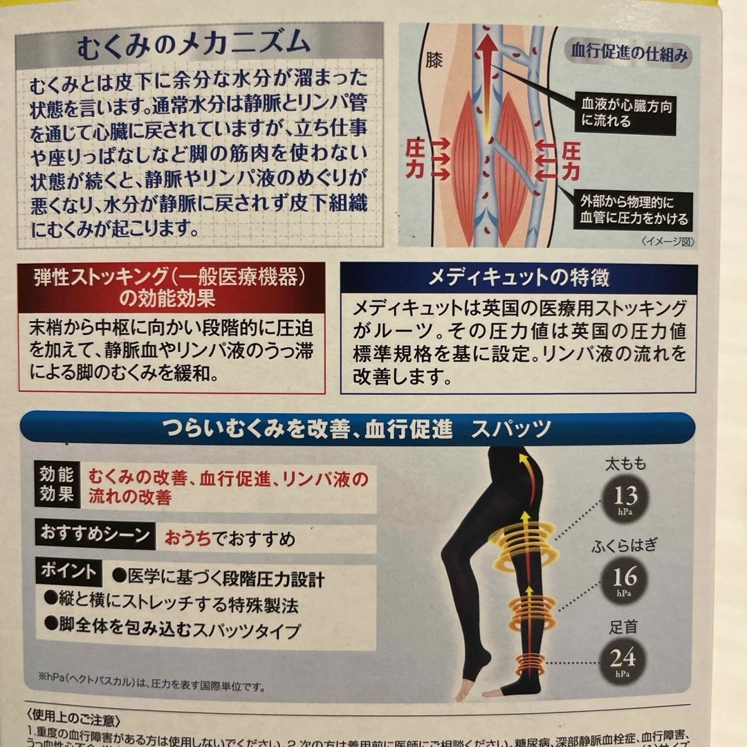 MediQttO(メディキュット)のメディキュット　スパッツ　リンパケア　むくみ改善 レディースのレッグウェア(レギンス/スパッツ)の商品写真