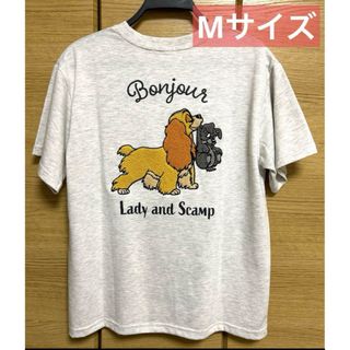 Disney - ディズニー わんわん物語 Tシャツ レディース  サガラ刺繍 レディ トランプ