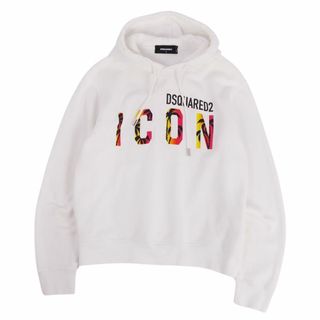 ディースクエアード(DSQUARED2)の極美品 ディースクエアード DSQUARED2 スウェット パーカー プルオーバー 2023年 ICON ロゴ トップス メンズ S ホワイト(パーカー)