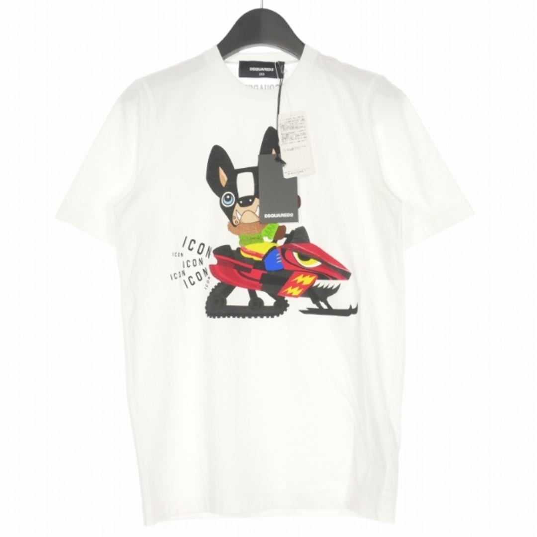 DSQUARED2(ディースクエアード)のディースクエアード 21AW ドッグプリント Tシャツ XXS ホワイト 白 レディースのトップス(Tシャツ(半袖/袖なし))の商品写真