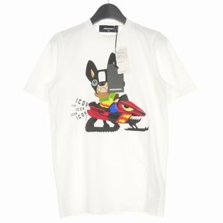 ディースクエアード(DSQUARED2)のディースクエアード 21AW ドッグプリント Tシャツ XXS ホワイト 白(Tシャツ(半袖/袖なし))