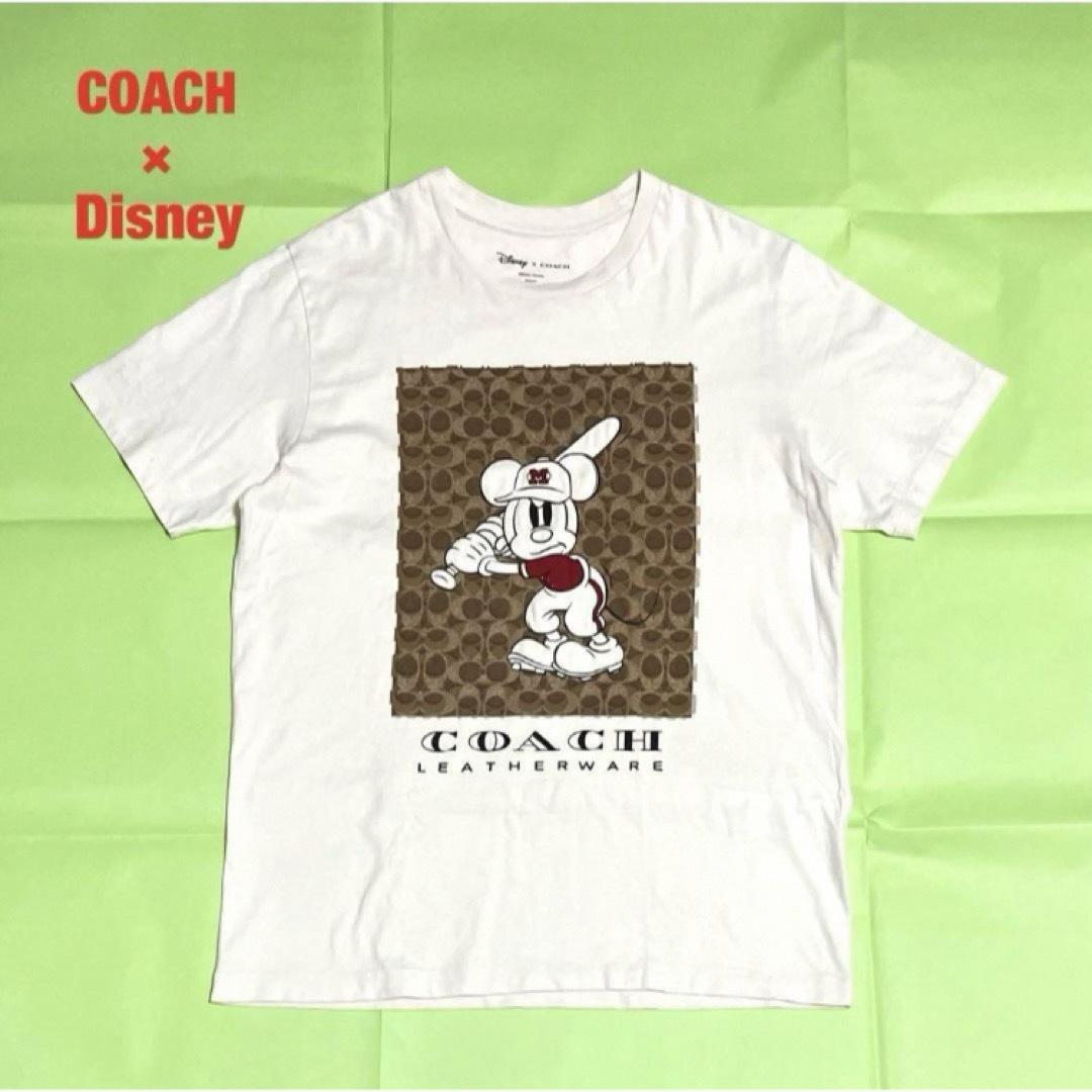 COACH(コーチ)の【希少】COACH×Disney　コラボTシャツ　ミッキー　ブランドロゴ　野球 メンズのトップス(Tシャツ/カットソー(半袖/袖なし))の商品写真