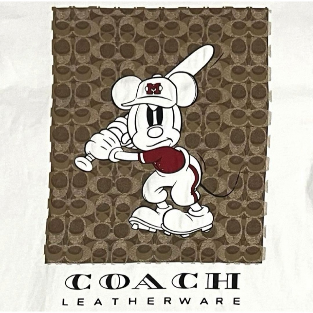 COACH(コーチ)の【希少】COACH×Disney　コラボTシャツ　ミッキー　ブランドロゴ　野球 メンズのトップス(Tシャツ/カットソー(半袖/袖なし))の商品写真