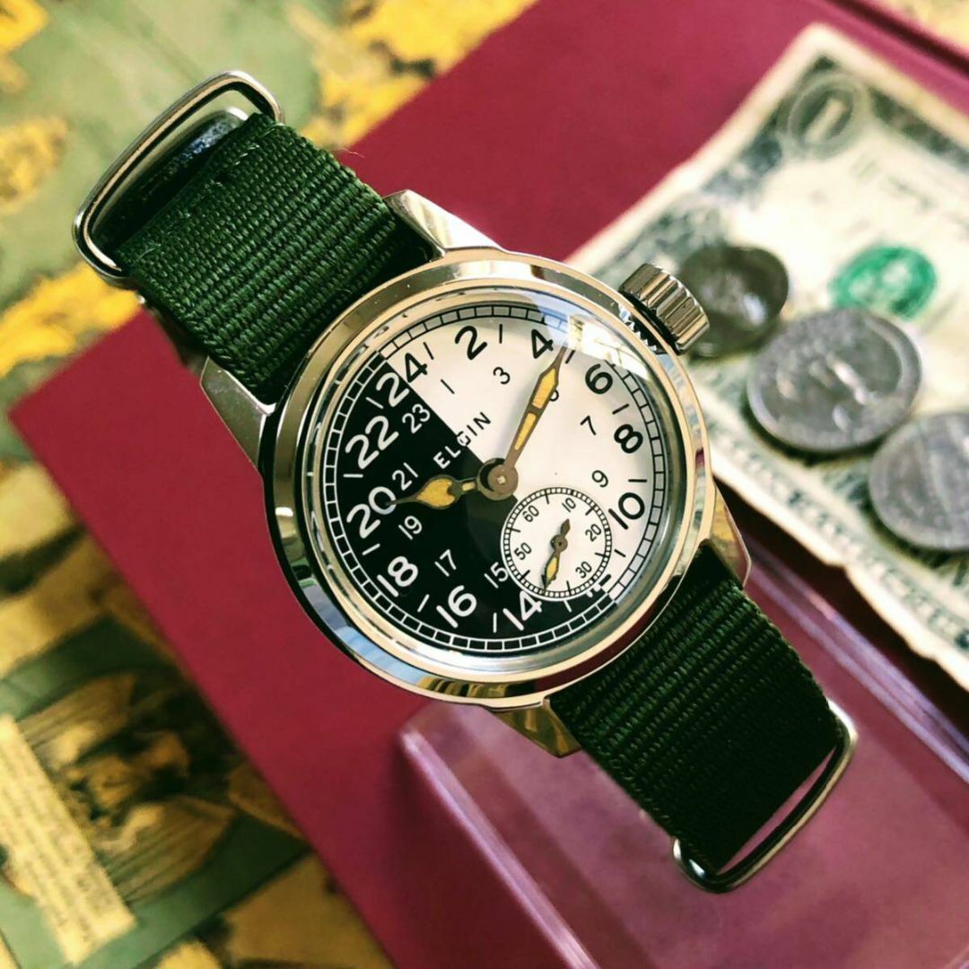 ELGIN(エルジン)の#2981【人気のミリタリー】メンズ 腕時計 エルジン WW2 動作品  手巻き メンズの時計(腕時計(アナログ))の商品写真