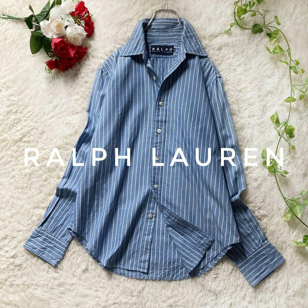 POLO RALPH LAUREN(ポロラルフローレン)のラルフローレン　ヴィンテージ　ピュアコットン　ストライプシャツ　ロングスリーブ レディースのトップス(シャツ/ブラウス(長袖/七分))の商品写真