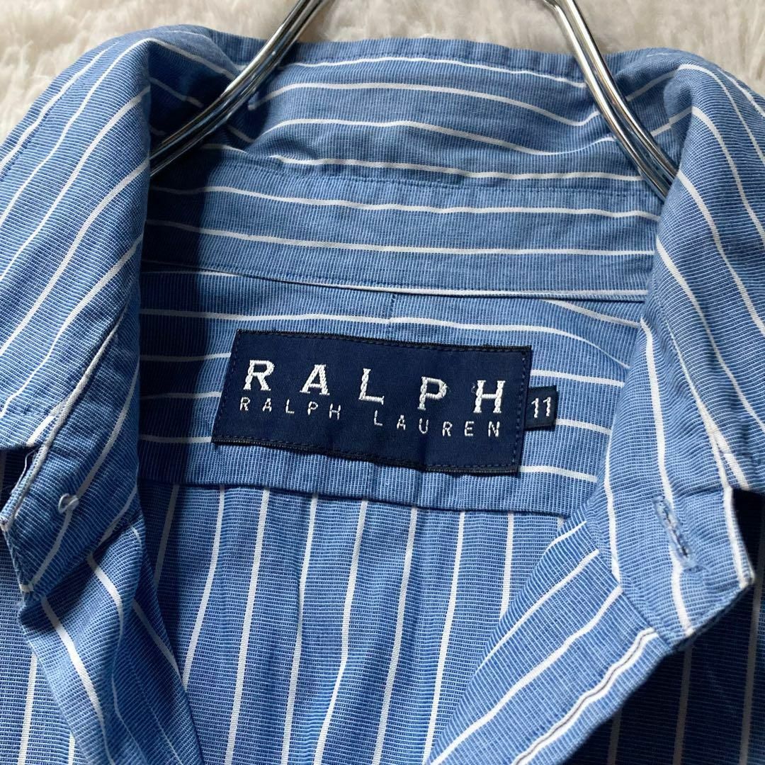 POLO RALPH LAUREN(ポロラルフローレン)のラルフローレン　ヴィンテージ　ピュアコットン　ストライプシャツ　ロングスリーブ レディースのトップス(シャツ/ブラウス(長袖/七分))の商品写真