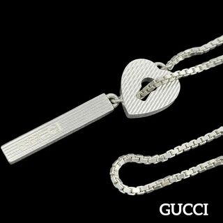 グッチ(Gucci)の【美品】GUCCI ネックレス Ag925 シルバー ハート 鍵穴 バー(ネックレス)