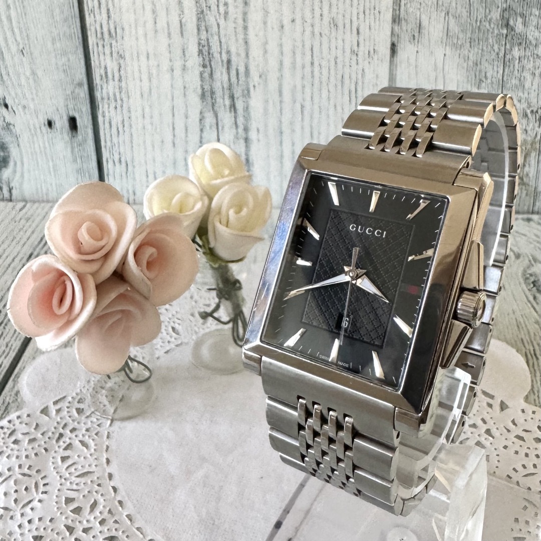 Gucci(グッチ)の【希少】GUCCI グッチ 腕時計 138.4 スクエア メンズ シルバー メンズの時計(腕時計(アナログ))の商品写真