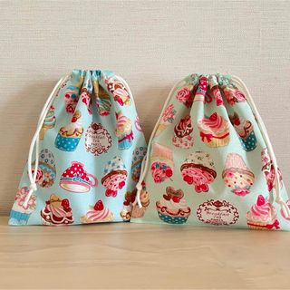 129  コップ袋　２個セット　ハンドメイド(外出用品)