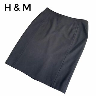 エイチアンドエム(H&M)のH&M スカート　黒　ブラック　エイチアンドエム(ひざ丈スカート)