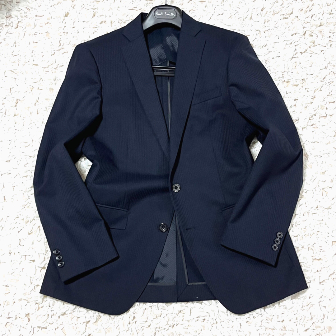 柔らかな質感の 【極美品】LES MUES セットアップスーツ ノーカラー 柔らかな質感の 【極美品】LES MUES セットアップスーツ ノーカラー