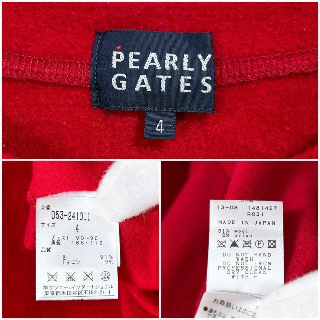 PEARLY GATES(パーリーゲイツ)のPEARLY GATES 半袖Tシャツ ロゴ刺繍 ワンポイント レッド メンズ4 レディースのトップス(その他)の商品写真