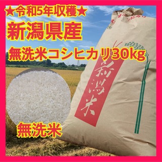 ★送料無料★新潟県産新米コシヒカリ（無洗米30kg）(米/穀物)