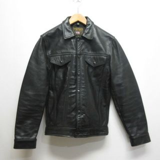 バンソン(VANSON)のバンソン VANSON 美品 本革 レザー ジャケット 34 黒 スナップボタン(ブルゾン)