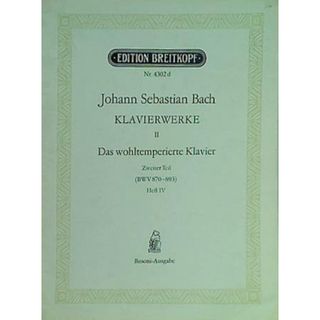 楽譜・スコア Johann Sebastian Bach KLAVIERWERKE II BWV 870-893 Heft IV EDITION BREITKOPF Nr.4302 d ブライトコプフ版(楽譜)