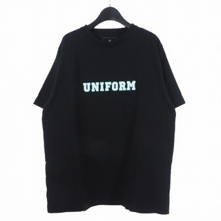 ユニフォームエクスペリメント(uniform experiment)のユニフォームエクスペリメント プリント ロゴ Tシャツ 半袖 2 ブラック (Tシャツ/カットソー(七分/長袖))