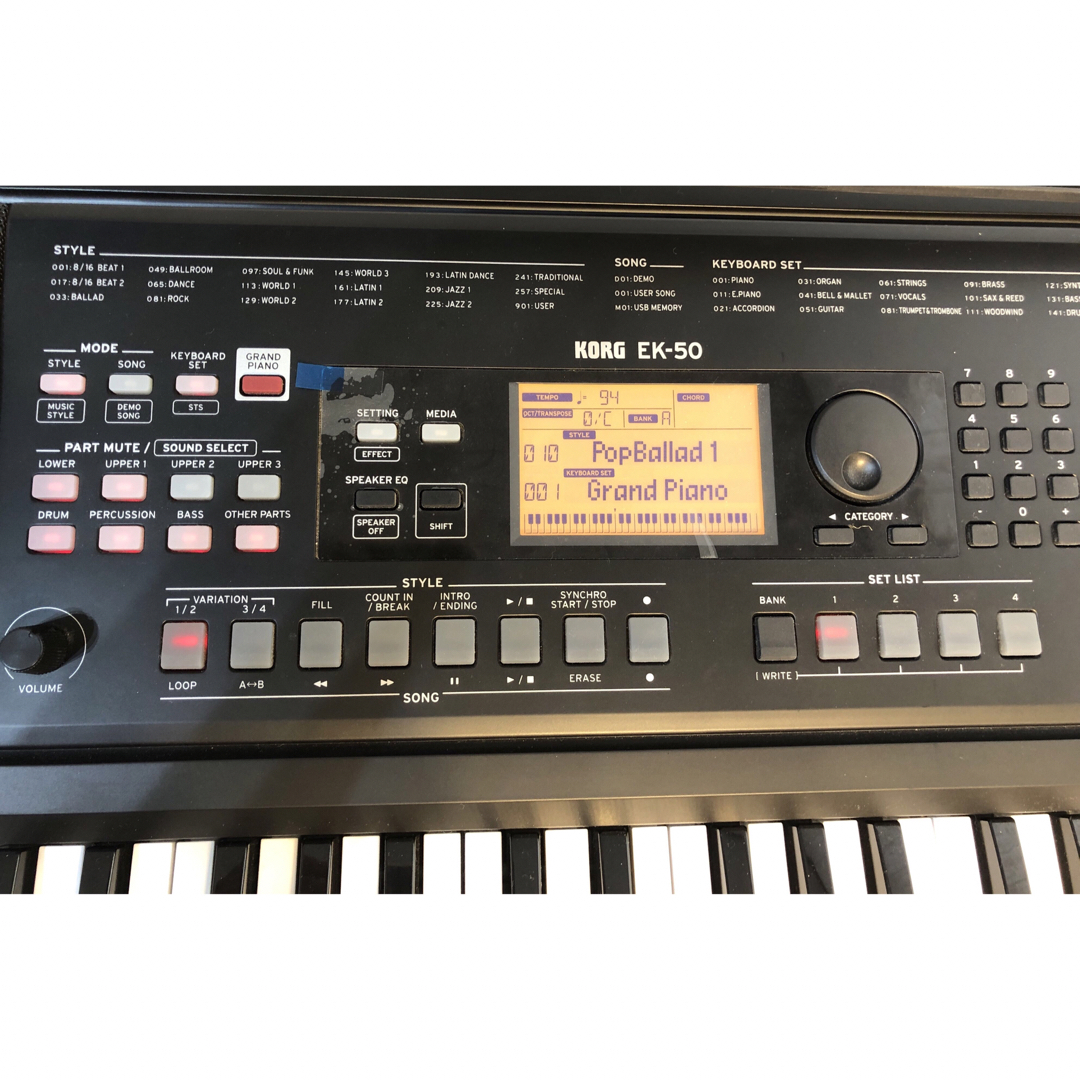 KORG(コルグ)の【KORG （コルグ）】電子キーボード　EK-50 楽器の鍵盤楽器(電子ピアノ)の商品写真