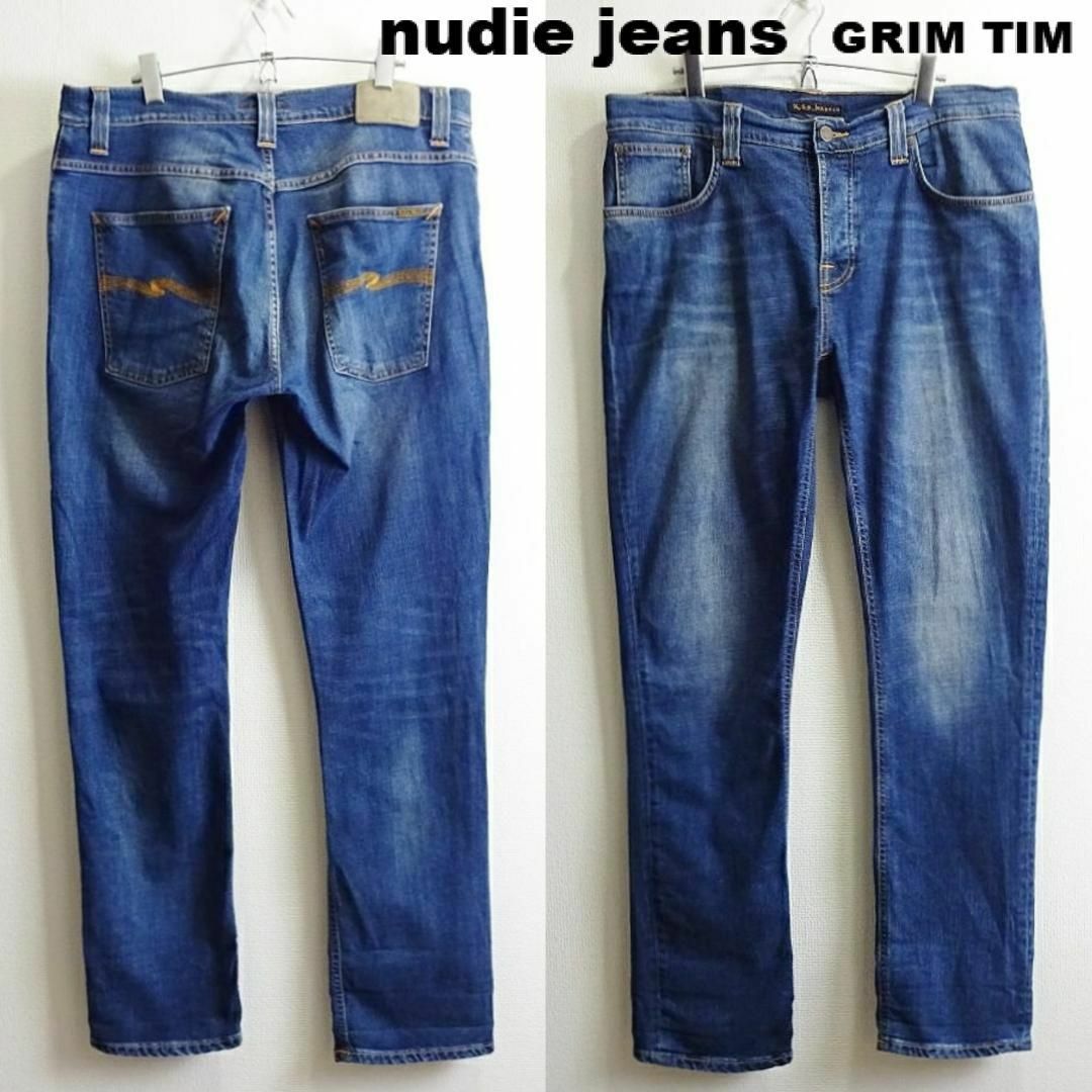 Nudie Jeans(ヌーディジーンズ)のヌーディージーンズ　GRIM TIM　W92cm　スリムストレート　強ストレッチ メンズのパンツ(デニム/ジーンズ)の商品写真