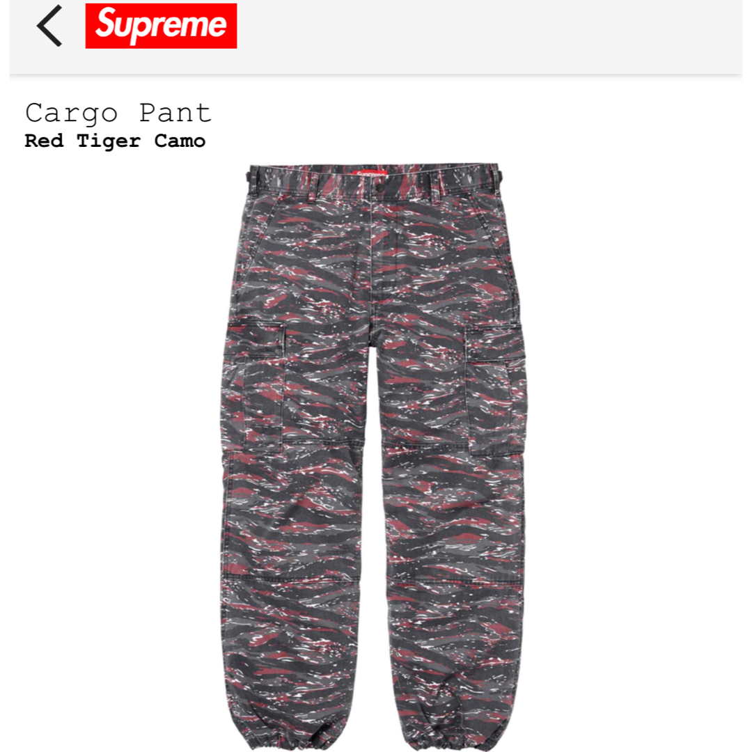 Supreme(シュプリーム)のSupreme Cargo Pant Red Tiger Camo  メンズのパンツ(ワークパンツ/カーゴパンツ)の商品写真