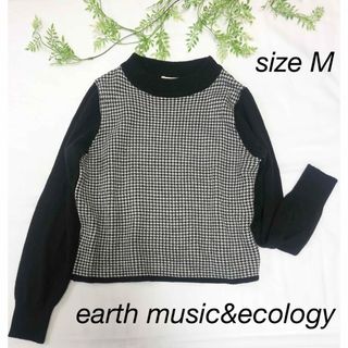 アースミュージックアンドエコロジー(earth music & ecology)の♡earth music&ecology♡千鳥格子柄ニット ショート丈(ニット/セーター)