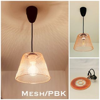 天井照明 Mesh/PBK ペンダントライト メッシュシェード E26ソケット黒(天井照明)