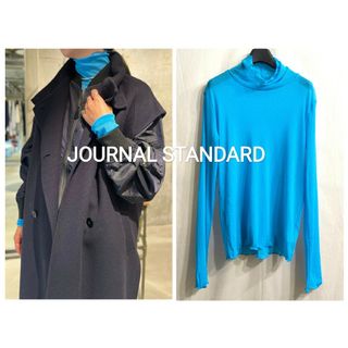 ジャーナルスタンダード(JOURNAL STANDARD)のJOURNAL STANDARD シアーネットハイネックプルオーバー ブルー(カットソー(長袖/七分))