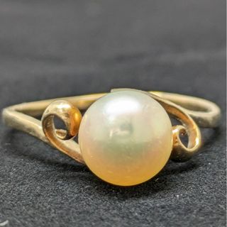 ミキモト(MIKIMOTO)の792 ミキモトパールリングK14YGイエローゴールド15号歪みあり(リング(指輪))