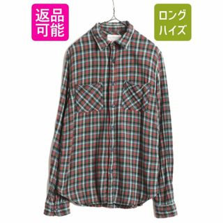 ラルフローレン(Ralph Lauren)のデニム&サプライ ラルフローレン チェック フランネル シャツ レディース L / 古着 DENIM&SUPPLY ポロ ネルシャツ 長袖シャツ ポケット付き(シャツ/ブラウス(長袖/七分))