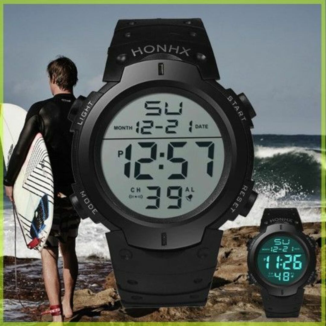 HONHX 腕時計 デジタル腕時計 ダイバーズウォッチ 3気圧防水 メンズの時計(腕時計(デジタル))の商品写真