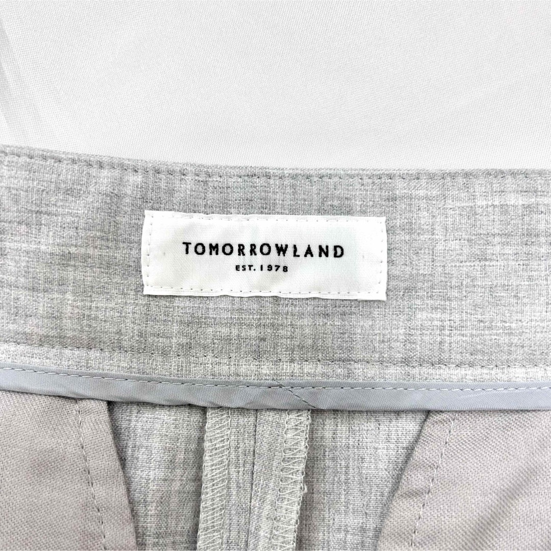 TOMORROWLAND(トゥモローランド)の【美品】トゥモローランド　きれいめワイドパンツ　グレー　Sサイズ　日本製 レディースのパンツ(その他)の商品写真