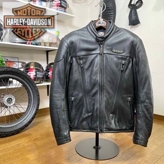 ハーレーダビッドソン(Harley Davidson)の定価14万⭐︎ハーレーダビッドソン FXRG レザージャケット ブラック/S(装備/装具)