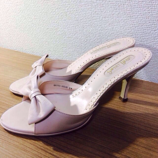 春夏♪可愛い薄ピンクガーリーミュール☆ レディースの靴/シューズ(ミュール)の商品写真