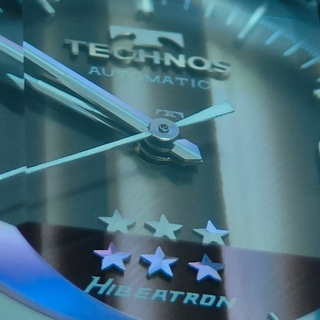 テクノス(TECHNOS)のtechnos hibeatron 36000振動 自動巻き腕時計 当時物(腕時計(アナログ))
