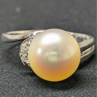 ミキモト(MIKIMOTO)の798 ミキモトパールダイヤリングK14WGホワイトゴールド12号(リング(指輪))