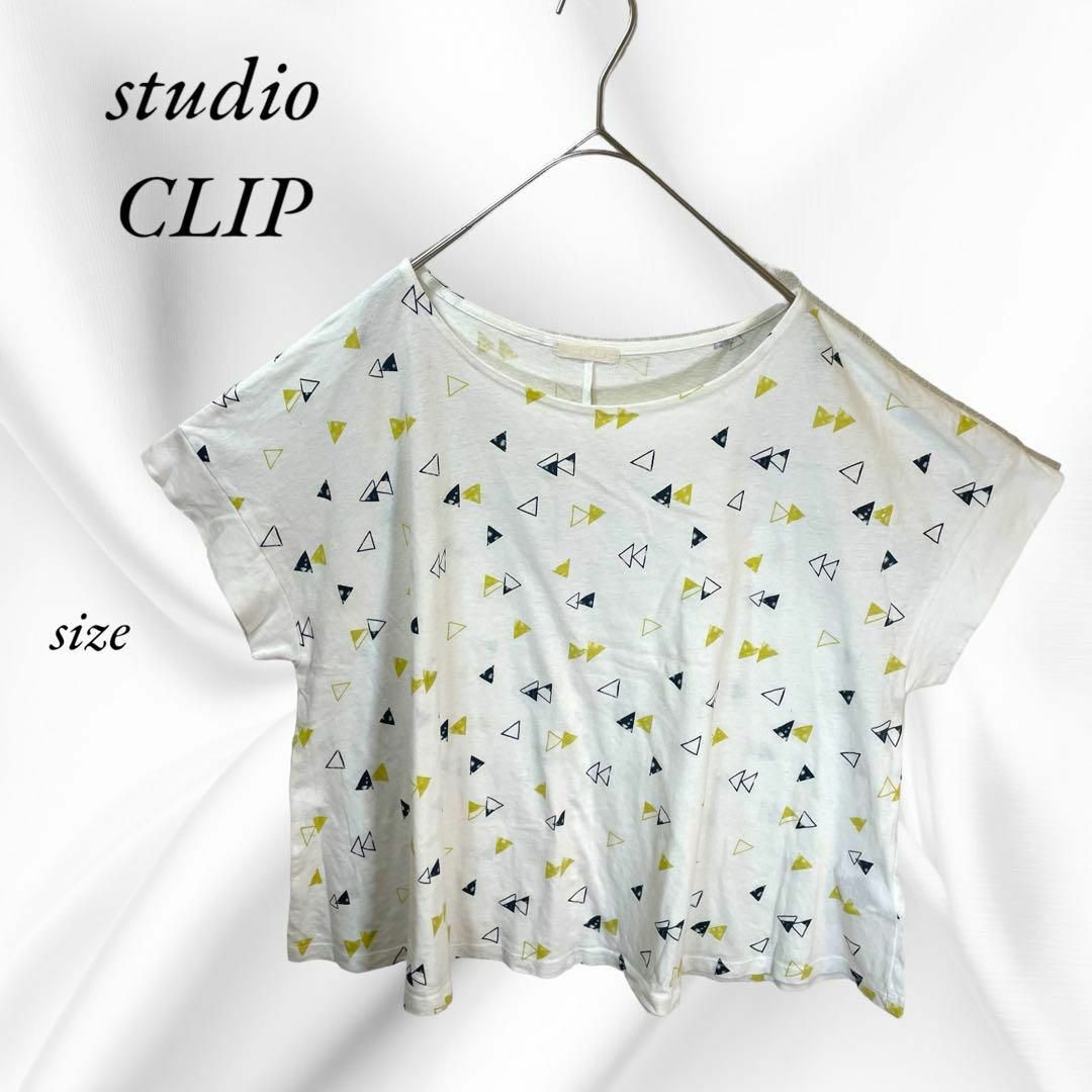 STUDIO CLIP(スタディオクリップ)のstudio CLIP 半袖Tシャツ　半袖カットソー　三角柄　大きめ　Free レディースのトップス(Tシャツ(半袖/袖なし))の商品写真