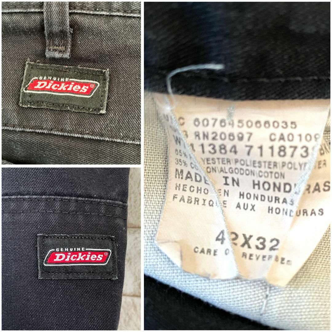 Dickies(ディッキーズ)のディッキーズ ダブルニー ワークパンツ 刺繍 ブラック 42×32 メンズのパンツ(ワークパンツ/カーゴパンツ)の商品写真
