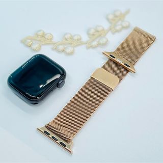 アップルウォッチ(Apple Watch)の【新品未使用】アップルウォッチバンド ステンレス 38/40/41mm ゴールド(金属ベルト)