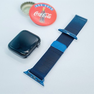 アップルウォッチ(Apple Watch)の【新品未使用】アップルウォッチバンド ステンレス 42/44/45mm ブルー(金属ベルト)