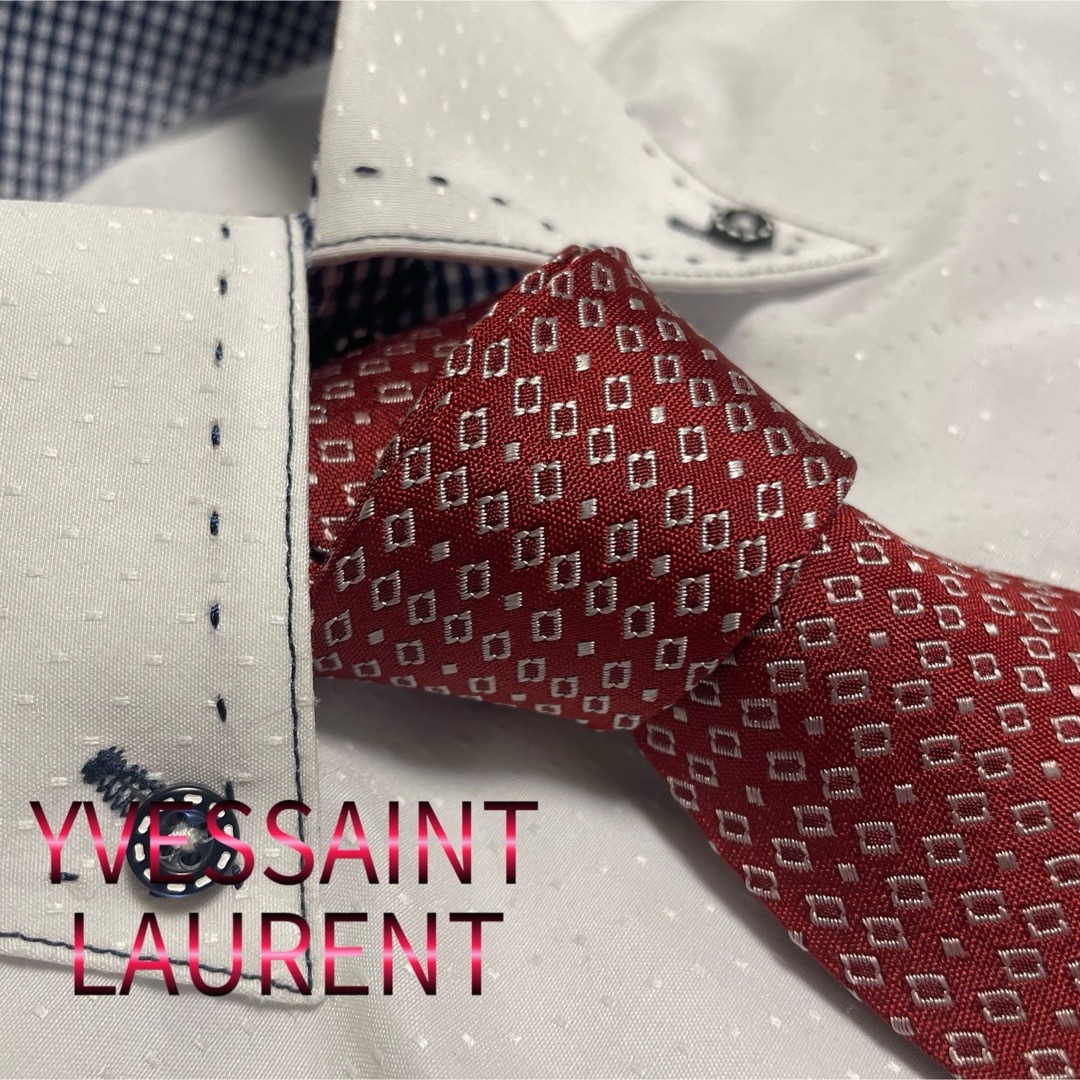 Yves Saint Laurent(イヴサンローラン)のイヴサンローラン　ネクタイ【美品】小紋柄　光沢　厚手 メンズのファッション小物(ネクタイ)の商品写真