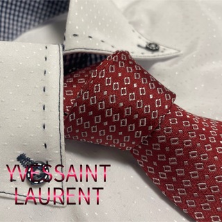 Yves Saint Laurent - イヴサンローラン　ネクタイ【美品】小紋柄　光沢　厚手