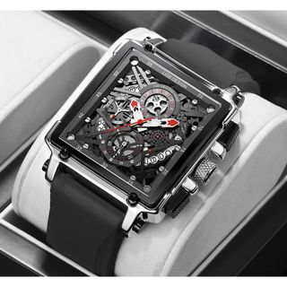 日本未入荷⚡️新品⚡️メンズ腕時計！クロノグラフ 黒 ❤️アルマーニファンに人気(腕時計(アナログ))