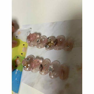 最終値下げ　ピンクハート　ネイルチップ　ビジュー　ストーン コスメ/美容のネイル(つけ爪/ネイルチップ)の商品写真