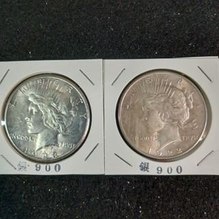 銀貨 1922.1923年 ピースダラー１ドル銀貨　自由の女神silver900(金属工芸)