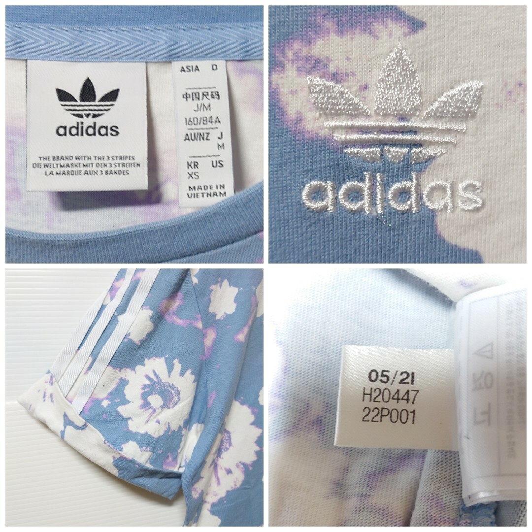 adidas(アディダス)のadidas★花柄 Tシャツワンピース★チュニック★ドレス★M★レディース レディースのワンピース(ミニワンピース)の商品写真