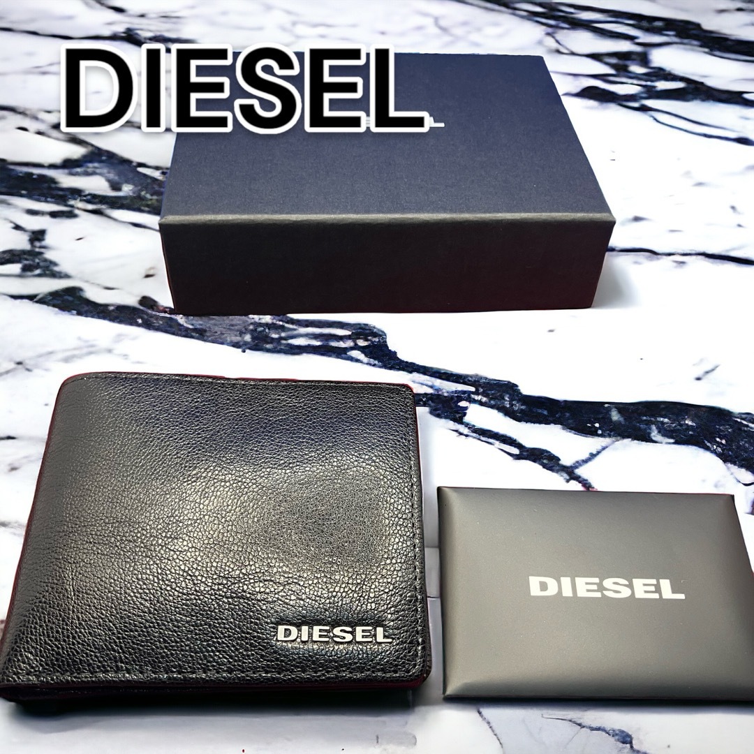 DIESEL(ディーゼル)の【新品未使用】ディーゼル DIESEL 二つ折り財布 本革 レザー ブラック メンズのファッション小物(折り財布)の商品写真