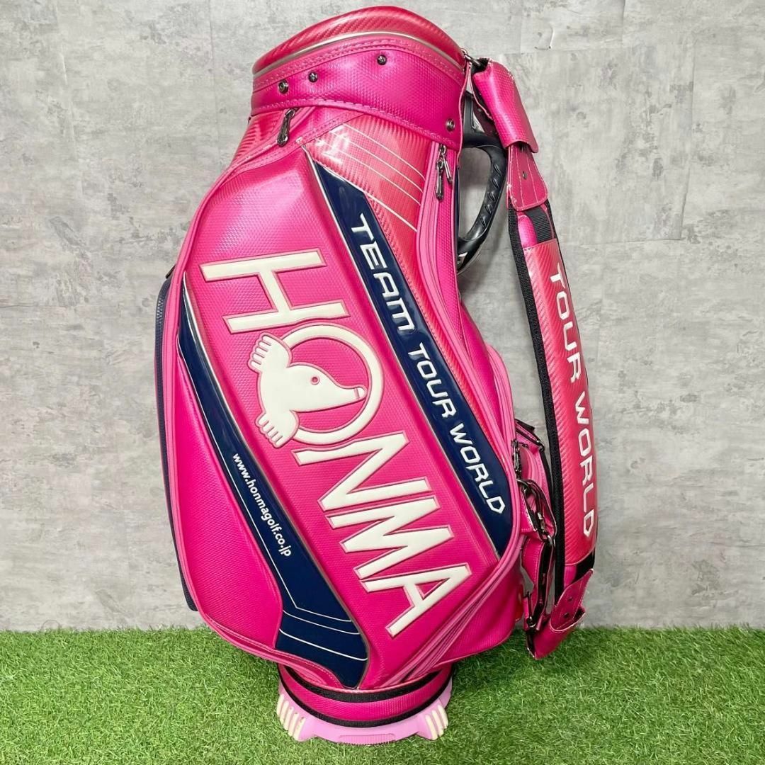 HONMA ホンマ　キャディバッグ　ゴルフバッグ　ピンク　3点式　プロモデル スポーツ/アウトドアのゴルフ(バッグ)の商品写真