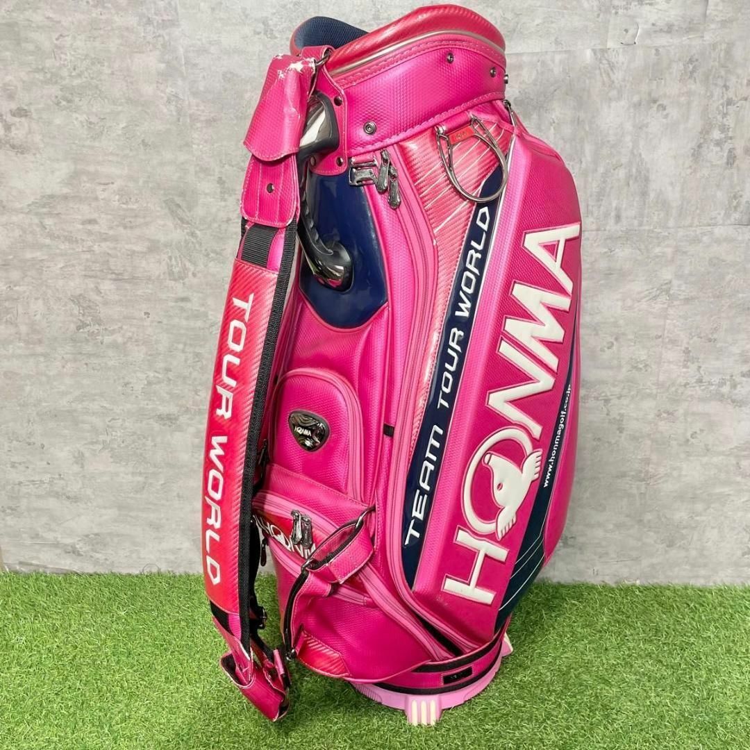 HONMA ホンマ　キャディバッグ　ゴルフバッグ　ピンク　3点式　プロモデル スポーツ/アウトドアのゴルフ(バッグ)の商品写真